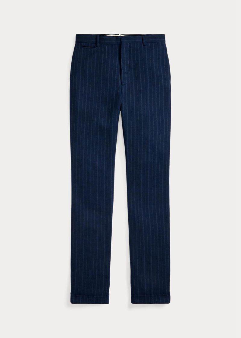 Pantalones RRL Hombre Slim Fit Pinstripe Twill Suit Chile Azul Marino QWGKS-5219